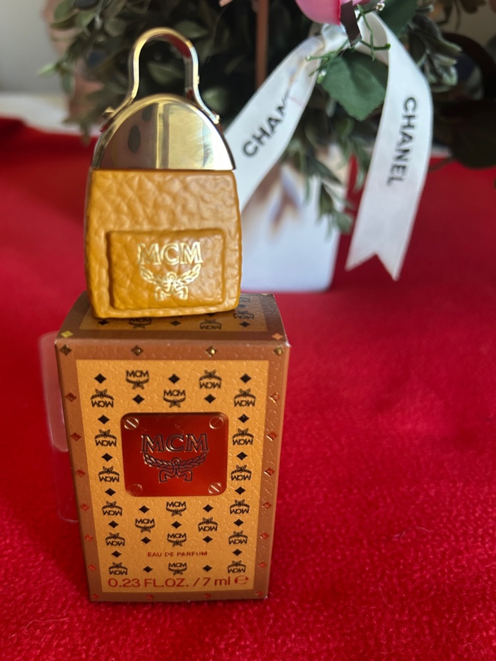 MCM Gold and Yellow Mini Eau de Parfum with Leather Keychain Bottle - Picture 8 of 12
